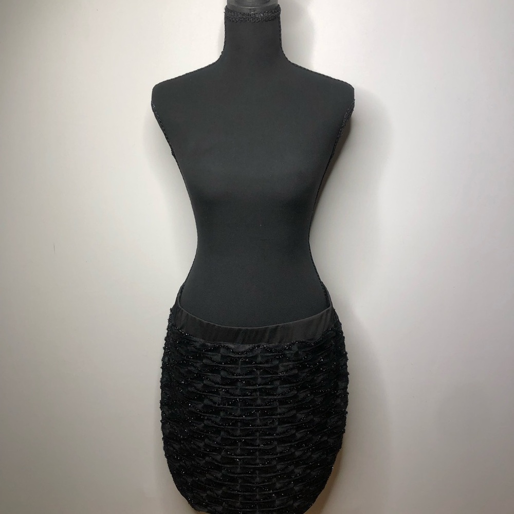 SHEIN Black Tinsel Mini Skirt